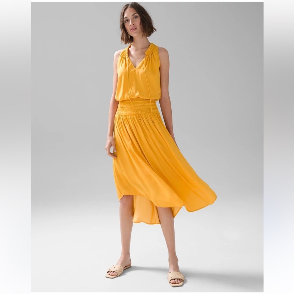 White House black market Elegant Yellow Women's long dress NWT
